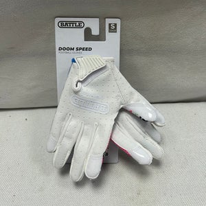 Used Battle Sports DOOMSPEED RECEIVER GLOVES FB Gloves White Youth 11490-S000267260