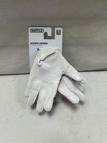 Used Battle Sports DOOMSPEED RECEIVER GLOVES FB Gloves White Youth 11490-S000267260