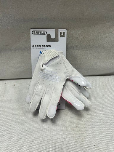 Used Battle Sports DOOMSPEED RECEIVER GLOVES FB Gloves White Youth 11490-S000267260