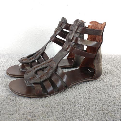 Handmade Gladiator Sandals Womens Size 35 EU Shoes Brown Leather Made in Greece