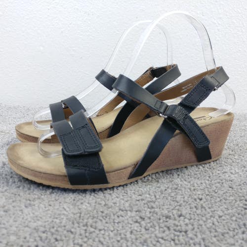 Clarks Alto Wedge Sandals Womens Size 7 Shoes Comfort Slingback Black