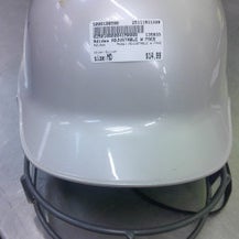 Used Adidas ADJUSTABLE W FACE Batting Helmet w/Mask Silver MD 11339-S000196590