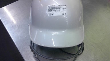 Used Adidas ADJUSTABLE W FACE Batting Helmet w/Mask Silver MD 11339-S000196590