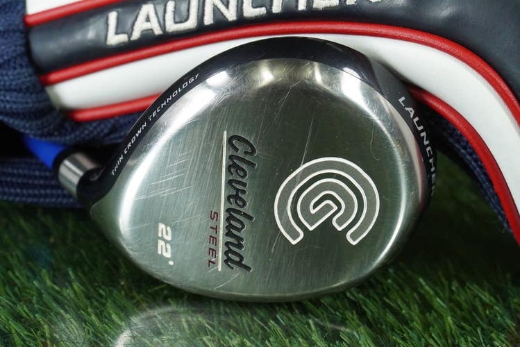 CLEVELAND STEEL 22 WOOD 7 FAIRWAY LAUNCHER 65R REGULAR FLEX RH WITH HEADCOVER