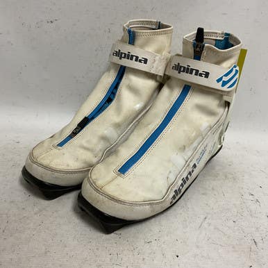 Used Alpina ALL ROUND Womens NNN XC Ski Boots White W 06 / JR 04-04.5 11855-S000195085