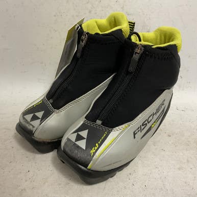 Used Fischer XJ SPRINT Boys NNN XC Ski Boots Grey YT-11 11855-S000195082