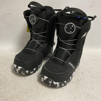 Used Burton KIDS GROM BOA Boys Snowboard Boots Black Junior 02 11855-S000195081