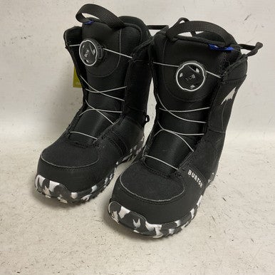Used Burton KIDS GROM BOA Boys Snowboard Boots Black Junior 02 11855-S000195081