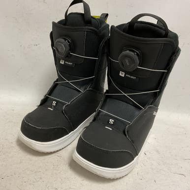 Used Salomon PROJECT BOA Boys Snowboard Boots Black Junior 03 11855-S000195000