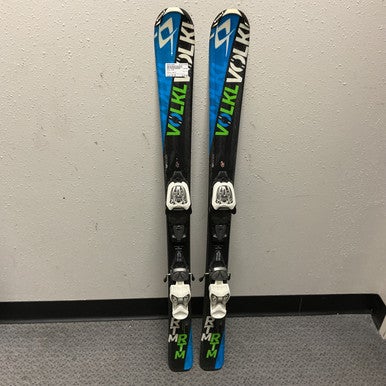 Used Volkl RTM Boys DH Ski/Binding Black And Carolina Blue 110 cm 11855-S000194959