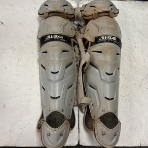 Used All Star LG30WPRO Catchers Leg Guards Grey Adult 11855-S000194938