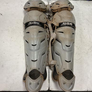 Used All Star LG30WPRO Catchers Leg Guards Grey Adult 11855-S000194938
