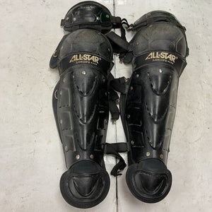 Used All Star LG912PS Catchers Leg Guards Black Intermed 11855-S000194935