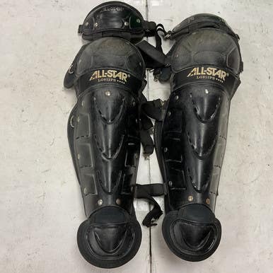 Used All Star LG912PS Catchers Leg Guards Black Intermed 11855-S000194935