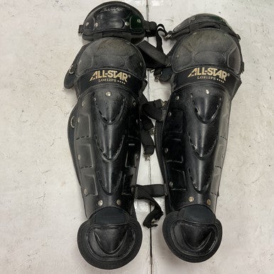 Used All Star LG912PS Catchers Leg Guards Black Intermed 11855-S000194935