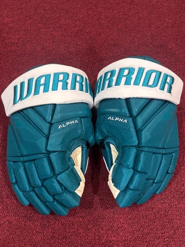 San Jose Sharks Warrior Alpha LX3 Pro Gloves 14" Pro Stock (New) Item#LHSJ