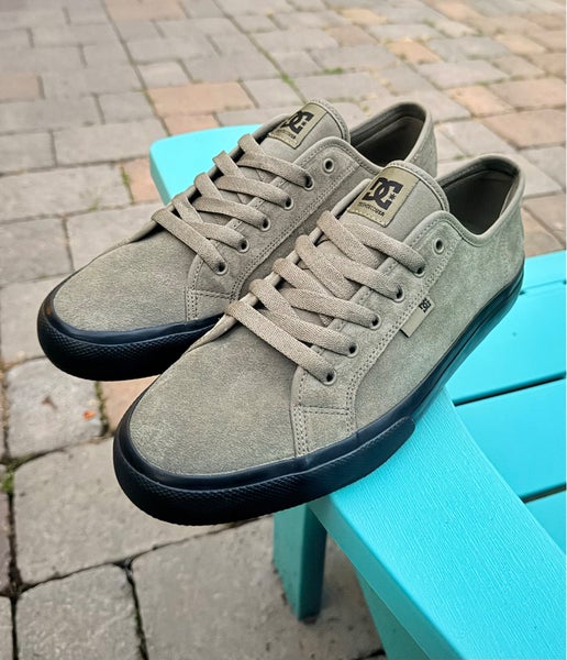 Mens DC Manual Leather ADYS300679-BO0 Olive Green Skateboard Sneakers US Size 11