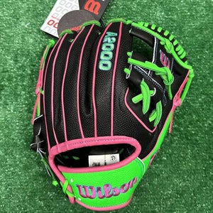 Wilson A2000 1786 11.5" Infield Baseball Glove Black Pink Green