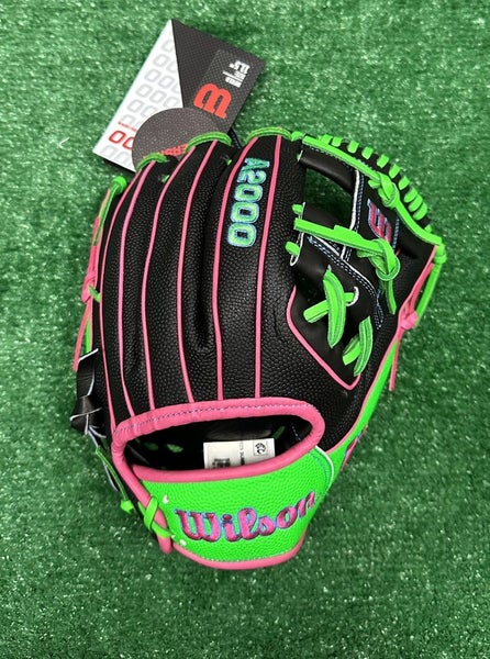 Wilson A2000 1786 11.5" Infield Baseball Glove Black Pink Green
