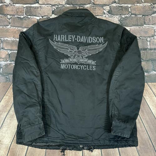 Harley Davidson Motorcycles Lined Bomber Jacket Coat Mens Size XL 2008 Rare