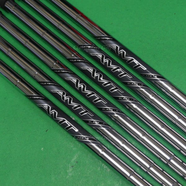 True Temper AMT Black G2 .355 Stiff Pulled Steel Iron Shafts SET OF 6