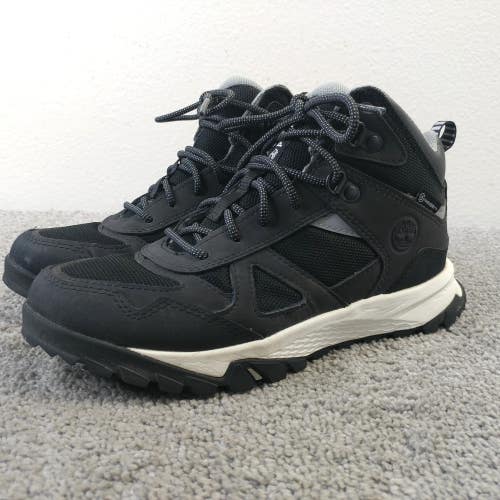 Timberland Lincoln Peak Mid Waterproof Boots Boys Size 5 Shoes Black Lace Up