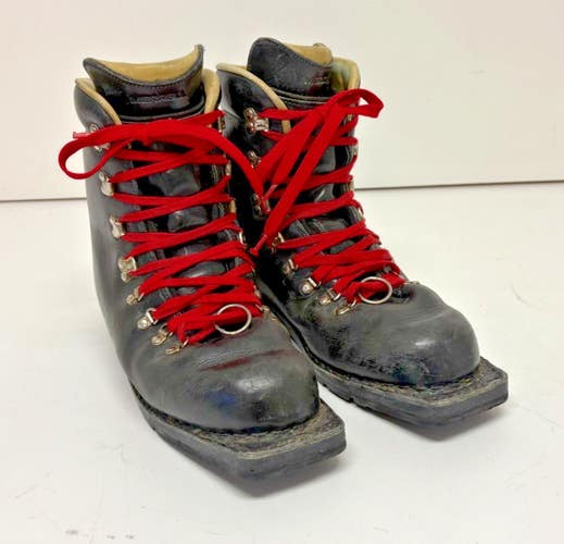 Merrell Padded Black Leather 3-Pin 75mm Telemark/XC Ski Boots US Men's 10.5