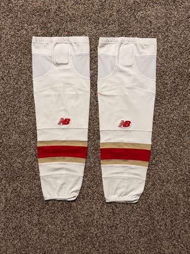 University Of Denver White New Balance Senior Socks Pro Stock