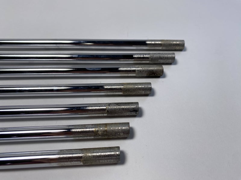 True Temper DG Mid S300 Stiff Steel Iron Set 7 Shafts 34.25''-36.75'' Pull 0.370