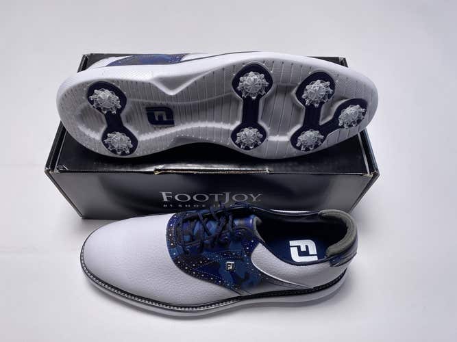 FootJoy FJ Traditions Saddle Camo Golf Shoes White Navy Men's SZ 11.5 (57945)