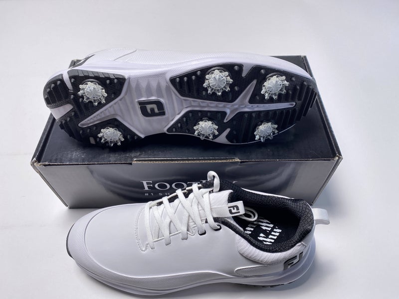 FootJoy FJ Tour Rival Golf Shoes White Black Men's SZ 9.5 (56958)