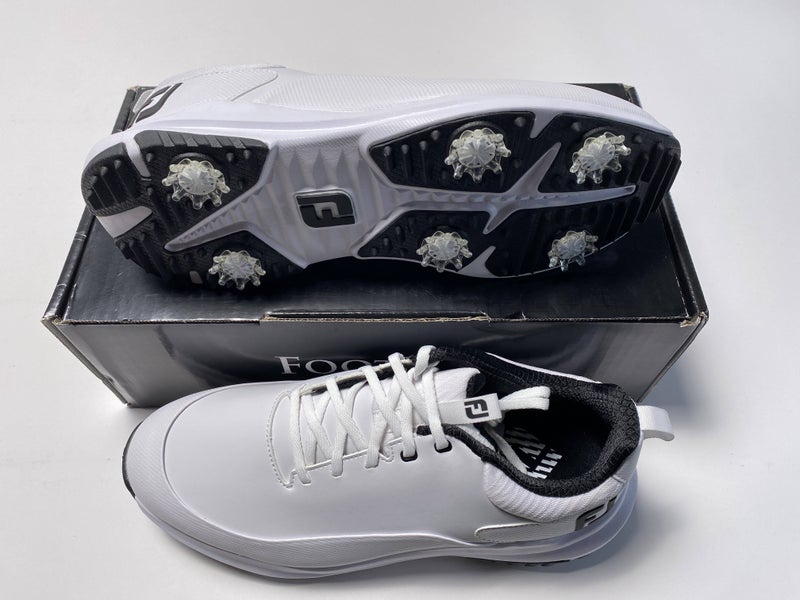 FootJoy FJ Tour Rival Golf Shoes White Black Men's SZ 9.5 Wide (56958)