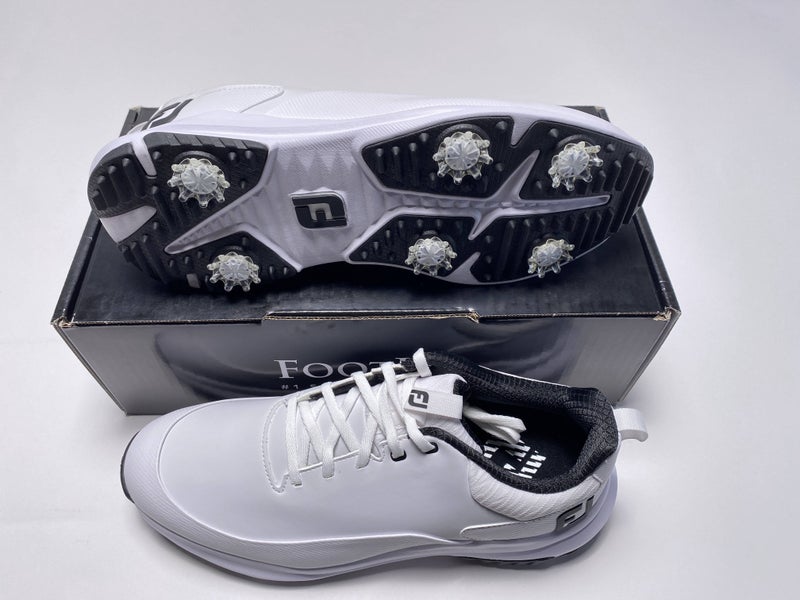 FootJoy FJ Tour Rival Golf Shoes White Black Men's SZ 10 (56958)