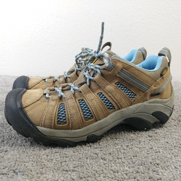 KEEN Voyageur Low Womens Size 8.5 Trail Hiking Shoes Brown Blue Lace Up