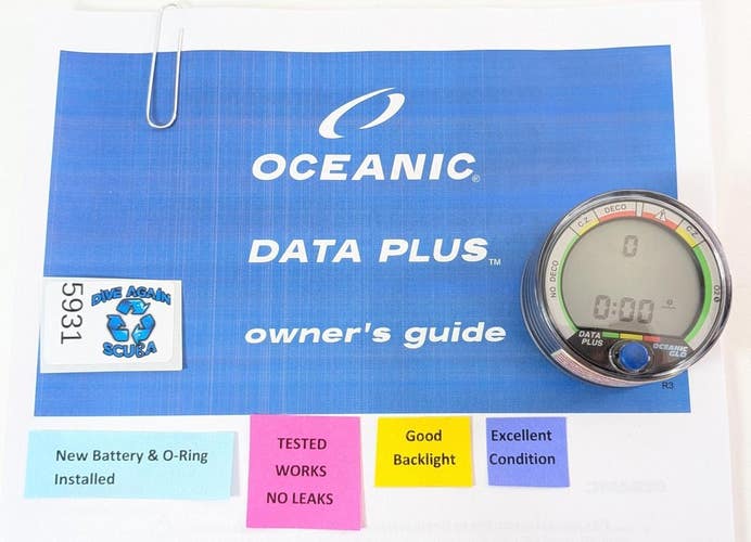 Oceanic Data Plus Air & Nitrox Puck Scuba Dive Computer + Manual EXCELLENT #5931