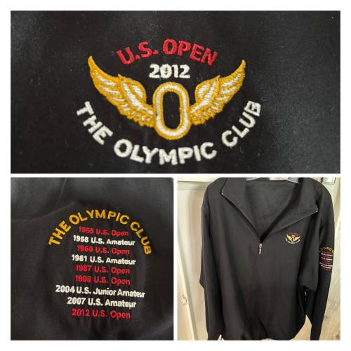 $129.50 Rare / Retired 2012 USGA U.S. OPEN 1/4 ZIP MEN’S LONG SLEEVE GOLF PULLOVER (LARGE / BLACK)!