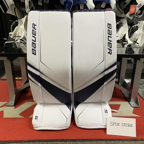 NEW Bauer Supreme S29 Goalie Pads – Intermediate Large (32+1) | White Navy(READ DESCRIPTION)
