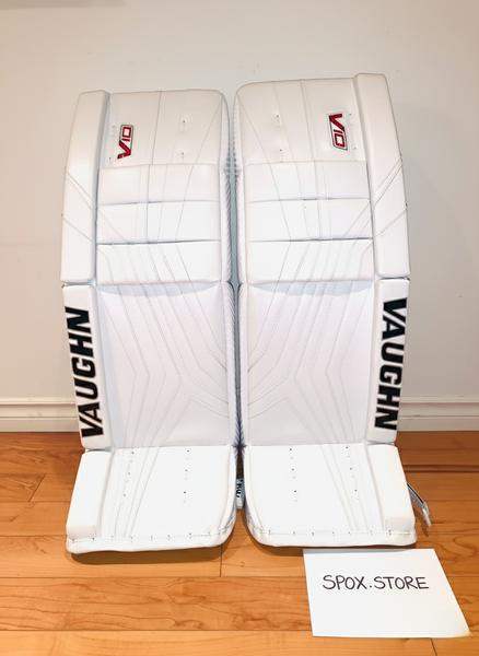 Vaughn Velocity V10 Pro Carbon Goalie Leg Pads – 32" Senior +2 | Brand New White (READ DESCRIPTION)