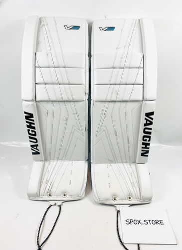 Vaughn Velocity V9 Pro Carbon Goalie Leg Pads – 34" Senior +2 | Game-Ready White (READ DESCRIPTION)