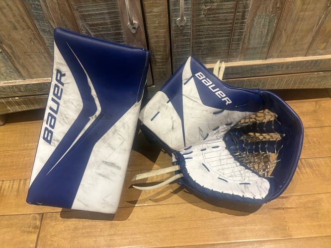 Pro Stock Bauer FlyLite Pro Goalie Glove & Blocker Set