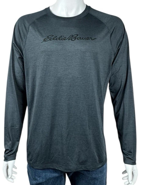 Eddie Bauer Mens Large Gray Rashguard UPF40 Quick Dry Long Sleeve Surf Beach New