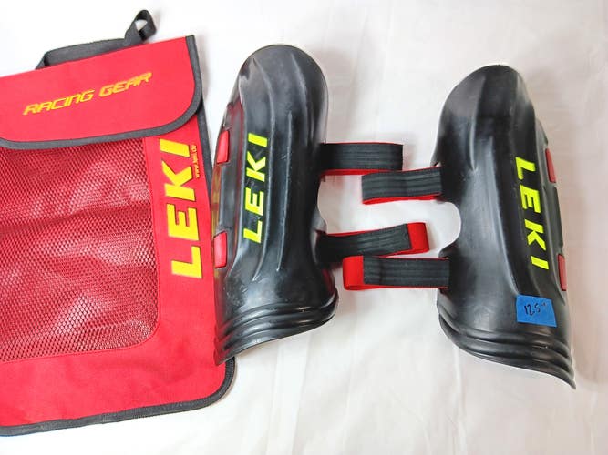 Ski Racing SL Shin Guards – Leki – Blk/Yel/Red, 12.5”, EXC
