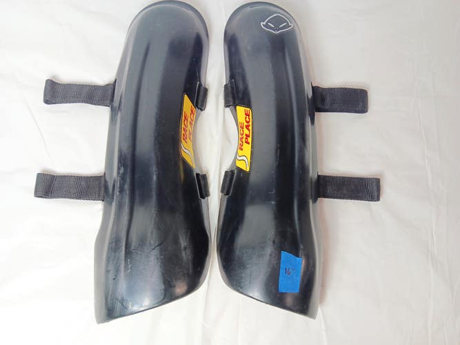 Ski Racing SL Shin Guards – Race Place – Blk, 16”, VG/EXC