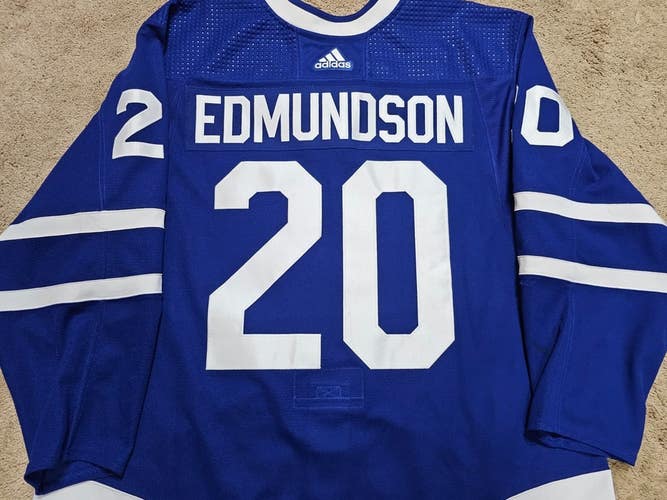 JOEL EDMUNDSON 23'24 Toronto Maple Leafs Photomatched Game Worn Hockey Jersey po