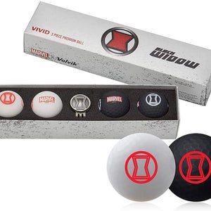 Volvik Vivid Marvel X Golf Balls (Black Widow, 4pk) Avengers Gift Set NEW