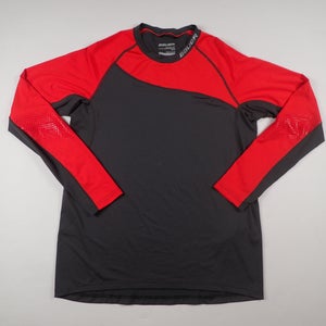 BAUER S19 Pro Compression Hockey Base Layer Top Medium Red Gray