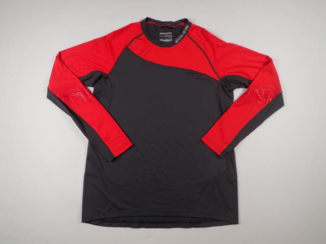 BAUER S19 Pro Compression Hockey Base Layer Top Medium Red Gray