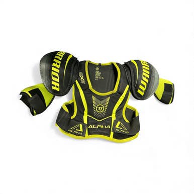 Used Warrior QX5 ALPHA Junior Shoulder Pads Black And Yellow SM 11873-S000226539
