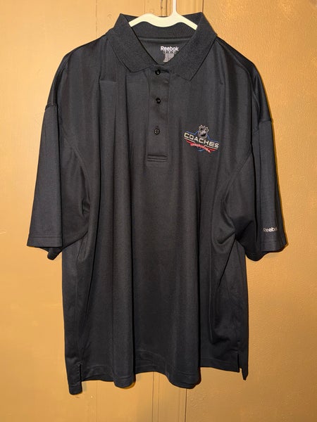 Reebok NHL Coaches Association Polo T Shirt Button Up Collared Short Sleeve XL
