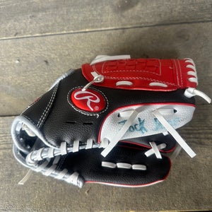 Rawlings PL10DSSW Baseball Glove 10” RHT Youth Players Series Black Red Kids